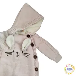 سرهمی بافت صورتی خرگوشی بیبی‌مای ۳ ماهه تا ۱۲ ماهه