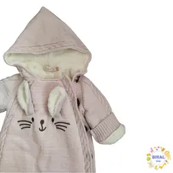 سرهمی بافت صورتی خرگوشی بیبی‌مای ۳ ماهه تا ۱۲ ماهه