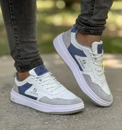 فروش ویژه کفش اسپرت ست زنانه و مردانه مدل فندی زیبا و بادوام رنگ سفید ابی طوسی