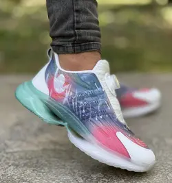 فروش ویژه کفش اسپرت مردانه پسرانه مدل  پمپی  جذاب و زیبا  رنگ  سفید صورتی ابی