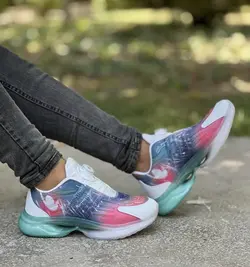 فروش ویژه کفش اسپرت مردانه پسرانه مدل  پمپی  جذاب و زیبا  رنگ  سفید صورتی ابی