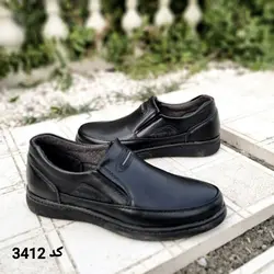 حراج کفش  مجلسی طبی مردانه دور دوخت سبک و راحت رنگ مشکی کد 3410