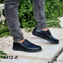 حراج کفش  مجلسی طبی مردانه دور دوخت سبک و راحت رنگ مشکی کد 3410