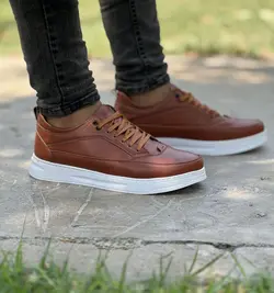 فروش ویژه کفش اسپرت مردانه  مدل ونس جذاب و باکیفیت رنگ قهوه ای کد 3486