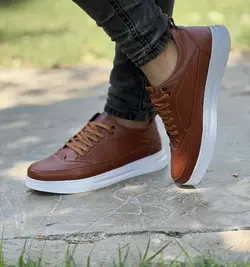 فروش ویژه کفش اسپرت مردانه  مدل ونس جذاب و باکیفیت رنگ قهوه ای کد 3486