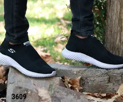 حراج فوق العاده  کفش اسپرت مردانه پسرانه طبی ویژه جذاب و پرفروش  رنگ مشکی زیره سفید  کد 3609