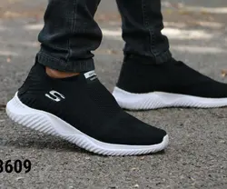 حراج فوق العاده  کفش اسپرت مردانه پسرانه طبی ویژه جذاب و پرفروش  رنگ مشکی زیره سفید  کد 3609