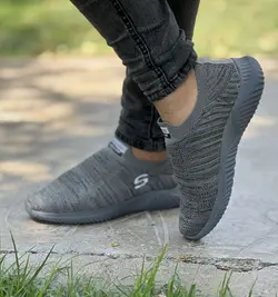 حراج فوق العاده  کفش اسپرت مردانه پسرانه طبی شیک و با کیفیت  رنگ طوسی