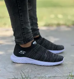 فروش ویژه کفش اسپرت مردانه پسرانه طبی  جدید  و جذاب رنگ مشکی طوسی