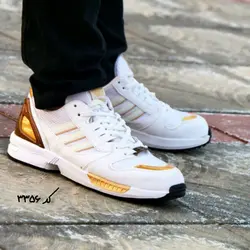 کفش کتونی اسپرت مردانه و پسرانه مدل zx رنگ سفید طلایی کد3356