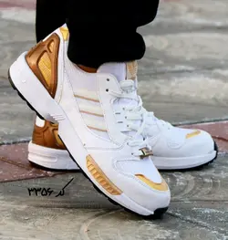 کفش کتونی اسپرت مردانه و پسرانه مدل zx رنگ سفید طلایی کد3356