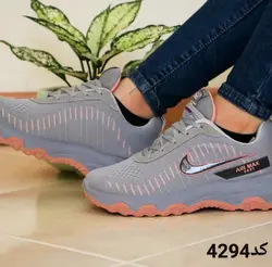 کفش کتونی اسپرت زنانه و دخترانه مدل نایک رنگ طوسی کالباسی 4294