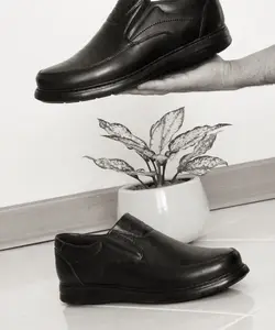 کفش مجلسی اداری مردانه و پسرانه مدل اکو  رنگ مشکی 2176