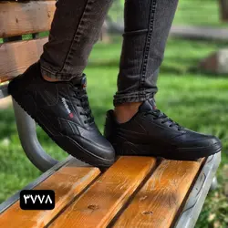 کفش اسپرت ونس  مردانه پسرانه مدل ریبوک رویه چرم رنگ مشکی تمام کد 3778