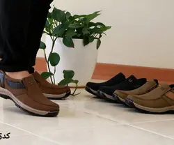 کفش اداری مجلسی طبی مردانه پسرانه مدل رویه دوخت دار رنگ  قهوه ای کد 2025