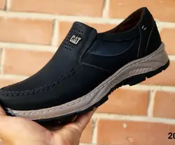 کفش اداری مجلسی طبی مردانه پسرانه مدل CAT زیره دورنگ مشکی کد 2020