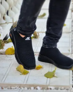کفش اسپرت مردانه پسرانه مدل جورابی اسکیچرز رنگ مشکی کد 3586