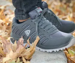 کفش کتونی اسپرت مردانه پسرانه مدل ریبو ک زیره تزریق رنگ طوسی کد 9999