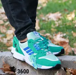 کفش کتونی اسپرت مردانه پسرانه مدل زد ایکس zx رنگ سبزآبی کد 3600