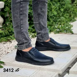 کفش اسپرت ونس  مردانه پسرانه مدل جدید بندی رویه چرم دور دوخت رنگ مشکی کد 3412