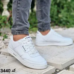 کفش اسپرت ونس مردانه پسرانه مدل ریبوک بندی  رنگ سفید تمام کد 3440