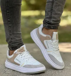 فروش ویژه کفش اسپرت ست زنانه و مردانه مدل فندی خاص و راحت  رنگ سفید طوسی قهوه ای