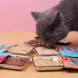 غذای پوچ گربه ونپی مدل مرغ و سبزیجات وزن 80 گرم