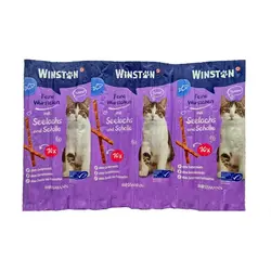 غذای تشویقی گربه وینستون مدل مدادی کد 2025 وزن 100 گرمی بسته 10 عددی