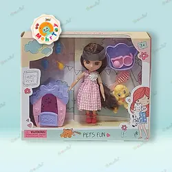 عروسک دختر با سگ