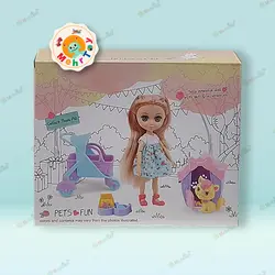 عروسک دختر با سگ