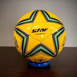 توپ فوتسال استار-صددرصداصل-رنگ زرد-دوختی-جنس فوق العاده عالی