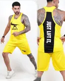 ست رکابی شلوارک بدنسازی just do it-پارچه زنبوری در 6 رنگ مختلف