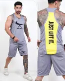 ست رکابی شلوارک بدنسازی just do it-پارچه زنبوری در 6 رنگ مختلف