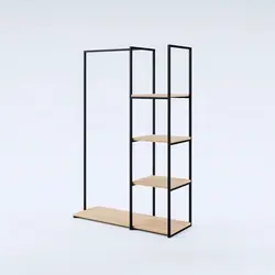 رگال لباس فلزی جوشی کنار طبقه ابعاد 170*120*40 - فروشگاه آنلاین قفسه بندی امیر