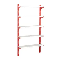 ست قفسه دیواری 5 طبقه سایز 40*95 ارتفاع 2 متری - فروشگاه آنلاین قفسه بندی امیر