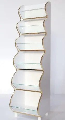 استند حبوبات و خشکبار آبشاری 6 طبقه نوار لبه طلایی MDF - فروشگاه آنلاین قفسه بندی امیر