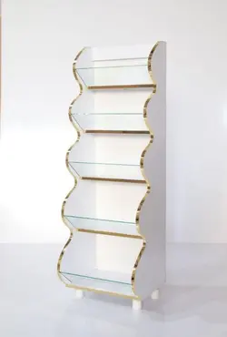 استند حبوبات و خشکبار آبشاری 5 طبقه نوار لبه طلایی MDF - فروشگاه آنلاین قفسه بندی امیر