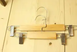 چوب لباسی چوبی دو گیره بزرگ درجه یک وارداتی کد DF111 - فروشگاه آنلاین قفسه بندی امیر