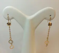 گوشواره زنانه آویز قفل فرنچ خوشه ای طرح دایره - گالری طلای رضا