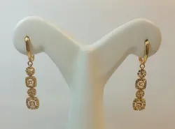 گوشواره زنانه آویز قفل کلیپسی - گالری طلای رضا