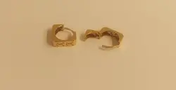 گوشواره زنانه حلقه ای مینیمال طرح مربعی - گالری طلای رضا