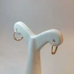 گوشواره زنانه طلا دورنگ حلقه ای قفل هاگی آلبرنادو - گالری طلای رضا