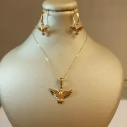 نیم ست گوشواره وپلاک طرح پرنده با زنجیر مدل کارتیر - گالری طلای رضا