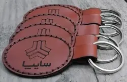 جا کلیدی چرم طبیعی دست دوزی شده با آرم سایپا