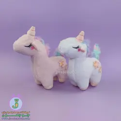 عروسک اسب تک شاخ | مدل گل دار | 28 سانت