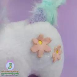 عروسک اسب تک شاخ | مدل گل دار | 28 سانت