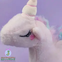 عروسک اسب تک شاخ | مدل گل دار | 28 سانت