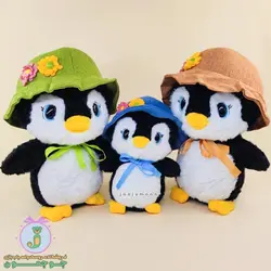 عروسک پنگوئن | مدل کلاه دار | چشم تیله ای