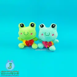 عروسک قورباغه | مدل خندان | پاپیون دار | 18 سانت