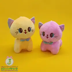 عروسک گربه | مدل پاپیون دار | پاکوتاه | 20 سانت